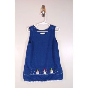 Zuccini Toddler 4T Christmas Snowman Corduroy Holiday Dress Boutique Cotton